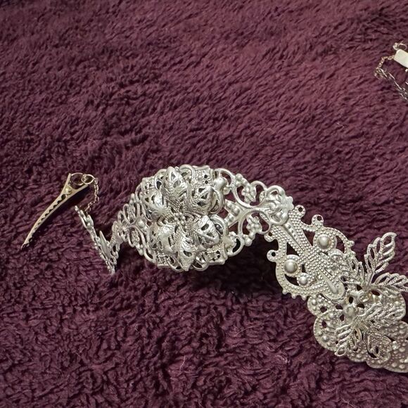 Elven Diadem Silver Tiara Crown Fairy Headdress Wedding Elf Headpiece Bridal - Picture 3 of 6